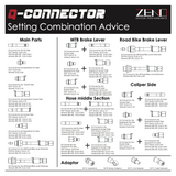 Q-CONNECTOR BICYCLE BRAKE HYDRAULIC COUPLER SOCKET SIDE PRE-PRESSED WITH 3M HOSE