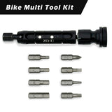 ZENO Bike Multi Tool Kit-Handlebar Insert-mountain bike or flat handlebar-Including 8 Bits with 9 Tool Standard